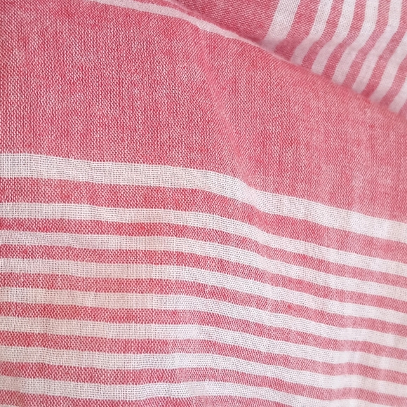 Lilies Closet Women's Lightweight Red White Stripe Long Sleeve Button Down Top M - Picture 8 of 9